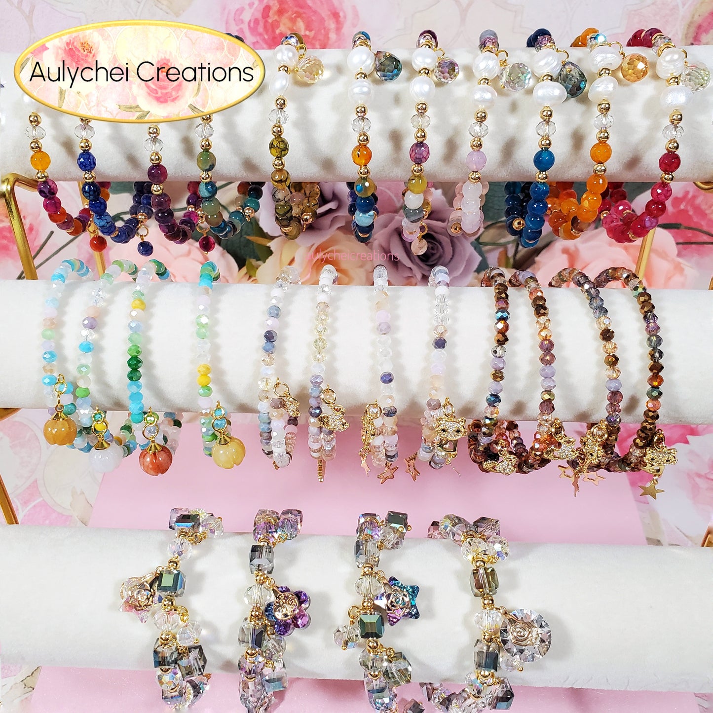 Multi-Colored Pink Healing Gemstone Beaded Wrap Bracelet