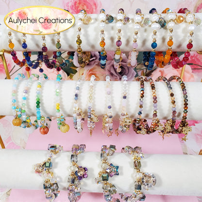 Multi-Colored Pink Healing Gemstone Beaded Wrap Bracelet