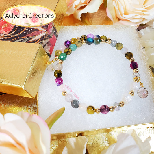 Multi-Color Healing Gemstone Beaded Wrap Bracelet