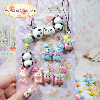 Aulychei Mega Accessories Party Pack E - 4 Pairs Cute Animal Earrings, 2 Cute Animal Phone Charm for sale