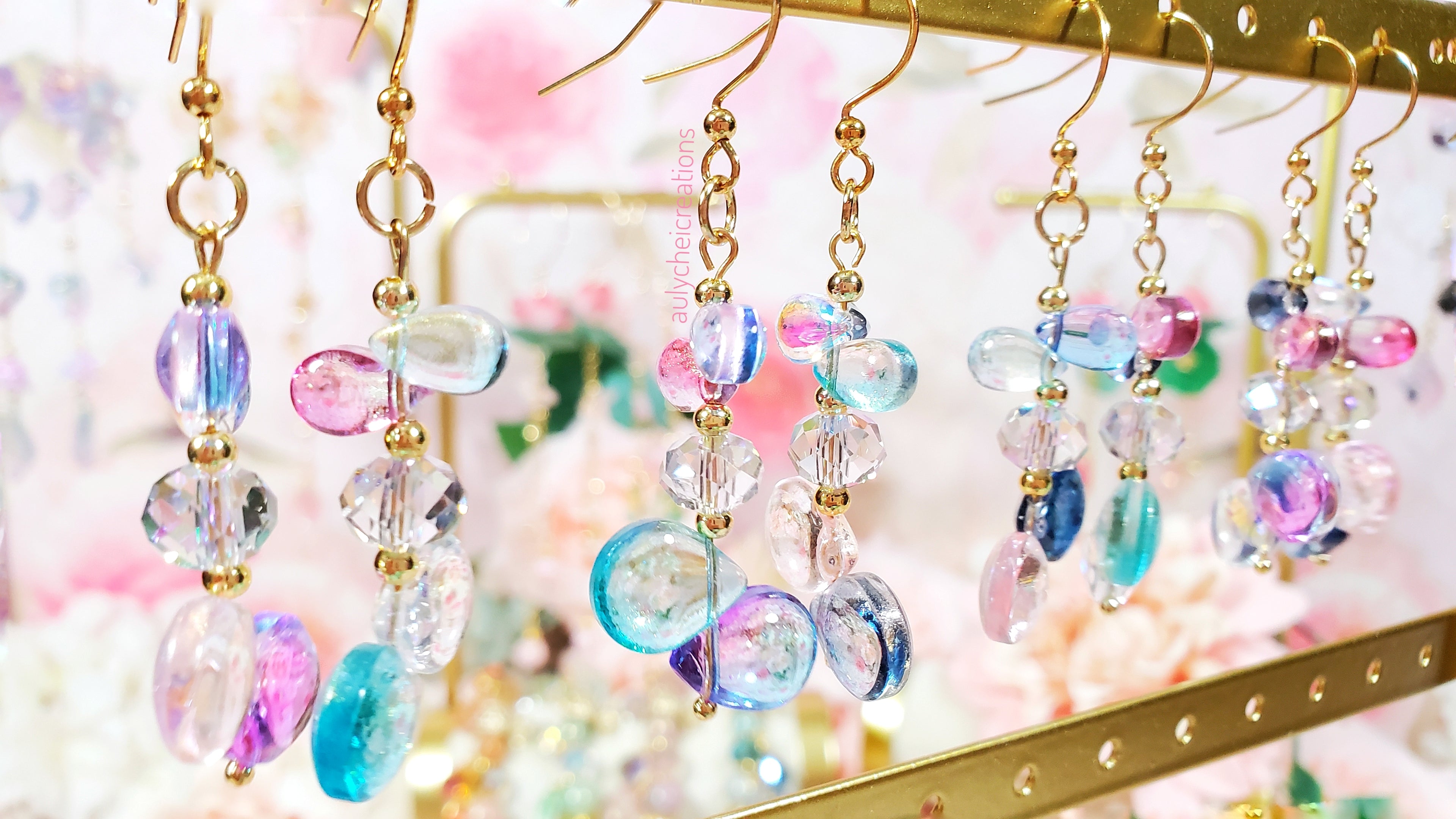 Glass water bead jewelry collection