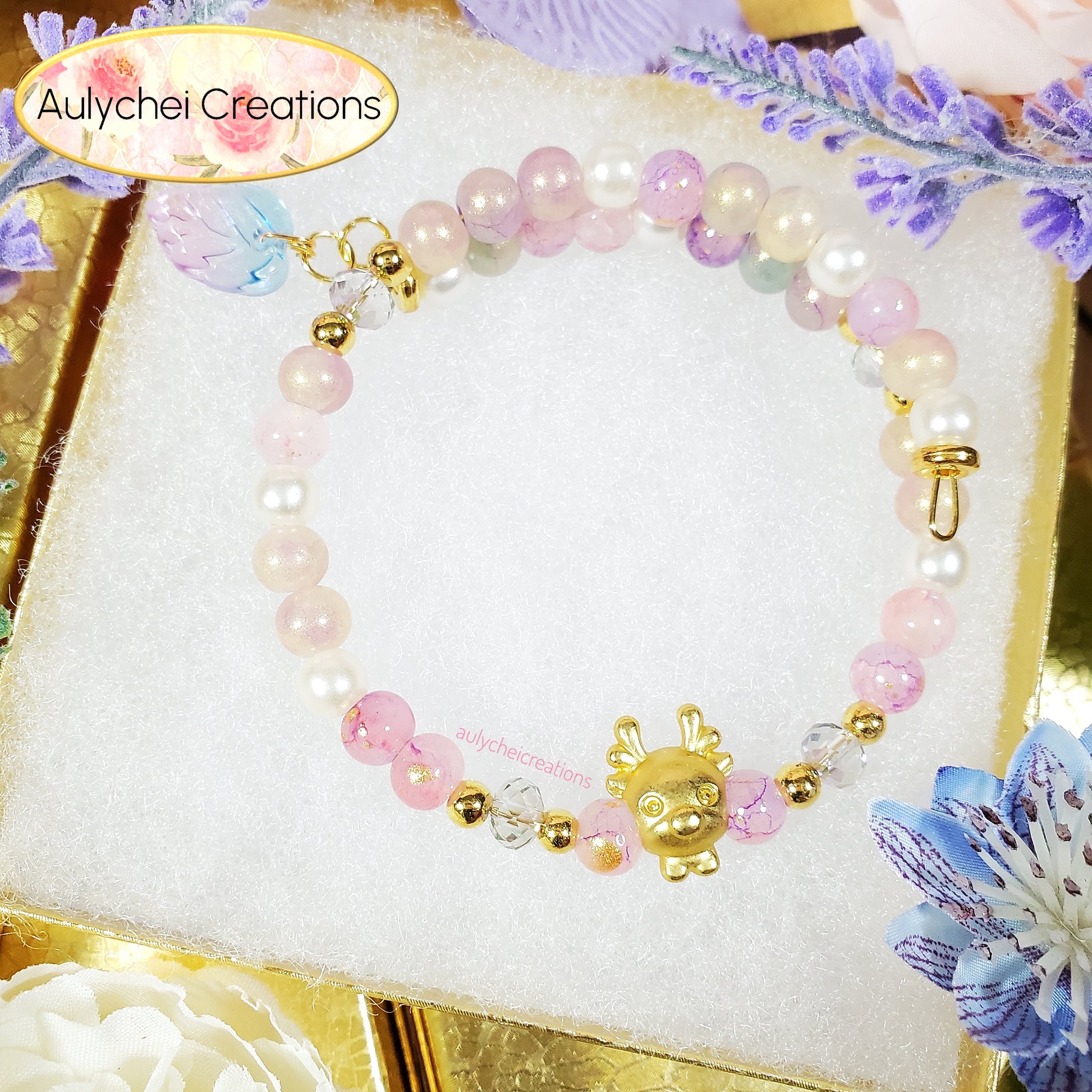 Gradient Glass Beaded Enamel Deer Wrap Bracelet