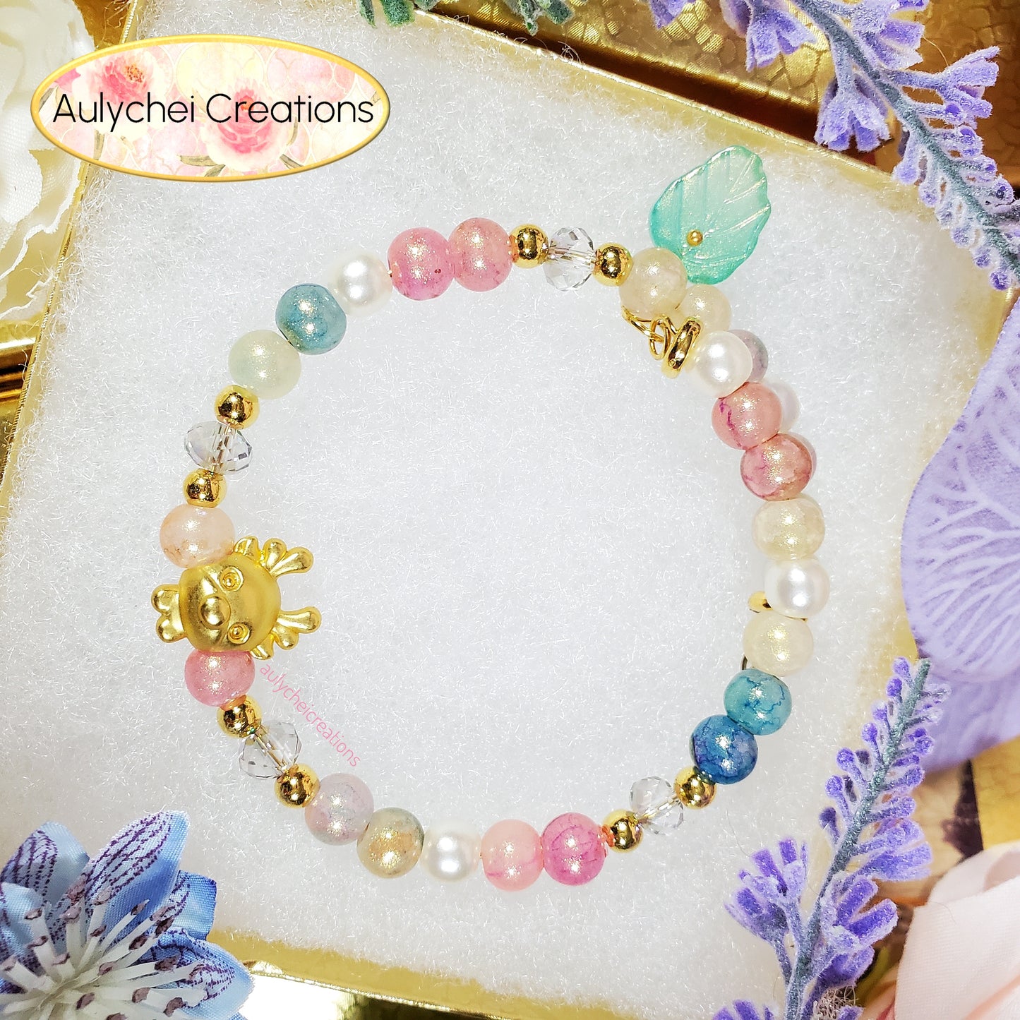 Multi-Color Glass Beaded Enamel Deer Wrap Bracelet