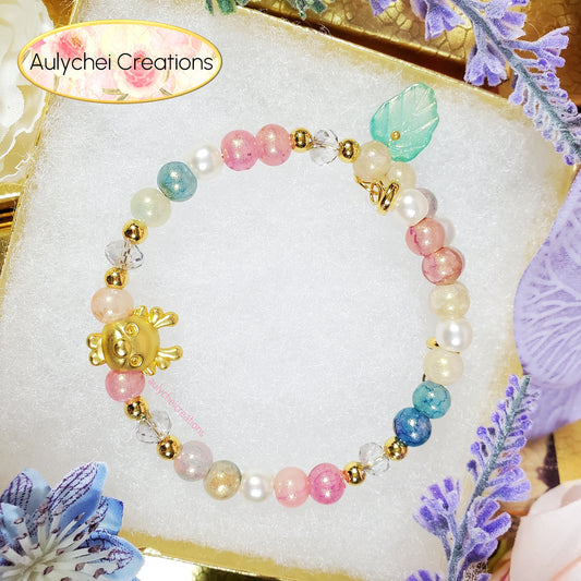 Multi-Color Glass Beaded Enamel Deer Wrap Bracelet