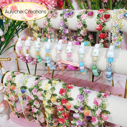 Light Pink Ceramic Bunny Dangle Earrings