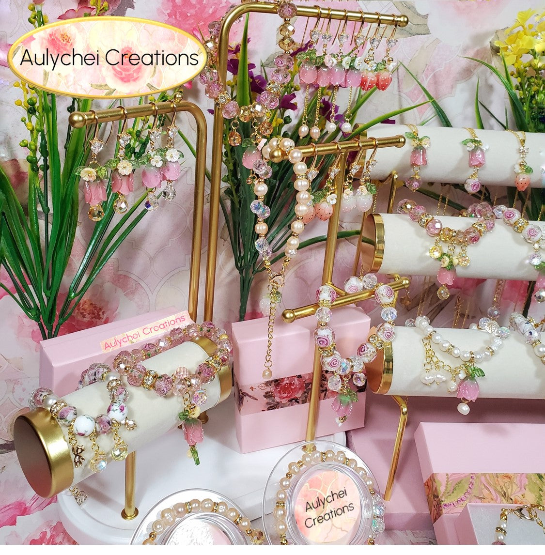 Red Resin Strawberry Cultured Pearl Bracelet