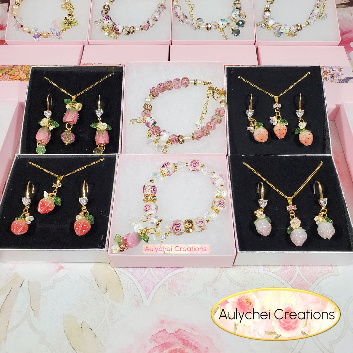 18K Cubic Zirconia White Resin Strawberry Dangle Earrings