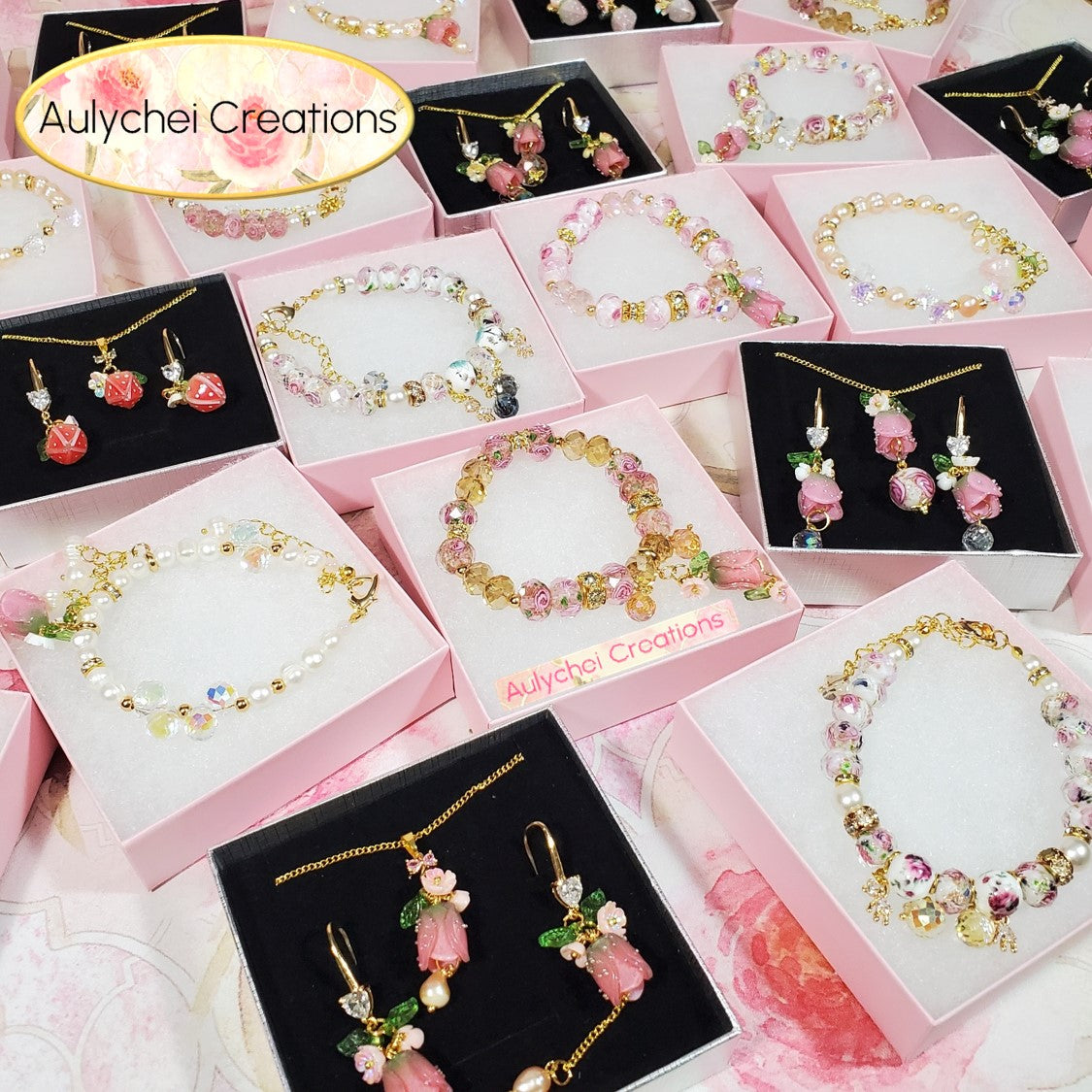 Pink Resin Strawberry Cultured Pearl Bracelet